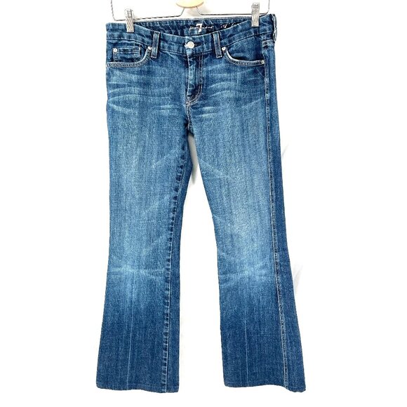 7 For All Mankind 7FAMK A pocket flare leg dark wash classic jeans mid rise 29 - Picture 1 of 13